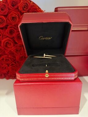 Rose Gold Un Just Clou Cartier Bracelet with Diamonds and Certificate